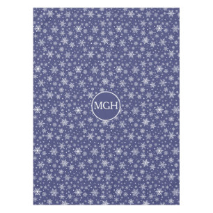 Winter Snowflake Monogram Tablecloth