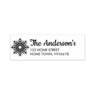 Winter Snowflake Name Return Address Self-inking Stamp