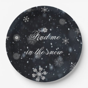 Winter snowflake paper plate