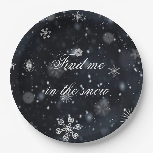Winter snowflake paper plate (Front)