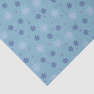 Winter Snowflake Pattern Blue Tissue Paper