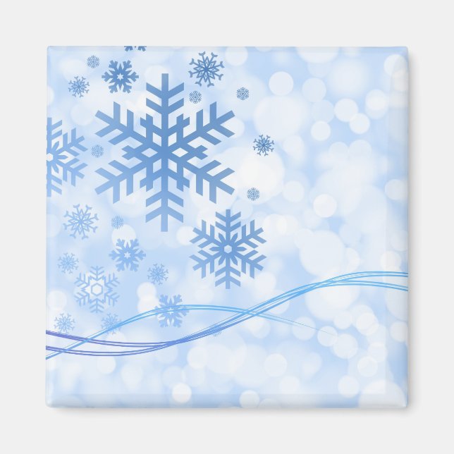 Winter Snowflake Pattern Magnet (Front)