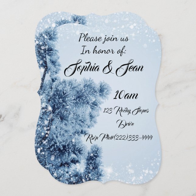 Winter Snowflake Personalize Destiny Destiny'S Invitation (Front/Back)