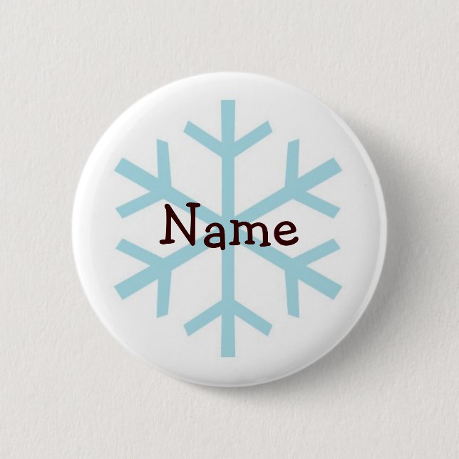 Winter Snowflake Personalized Gifts 2 Inch Round Button (Front)