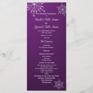 Winter Snowflake Purple Wedding Program