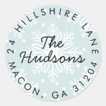 Winter Snowflake Return Address Label