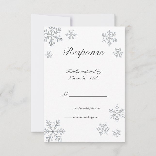 Winter Snowflake RSVP Card (Front)