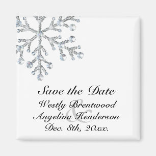 Winter Snowflake Save the Date Magnet
