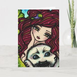 Winter Snowflake Seal Mermaid Fantasy Art Card