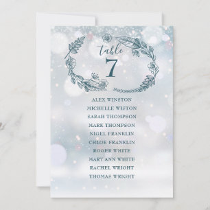 Winter Snowflake Seating Chart Table Number