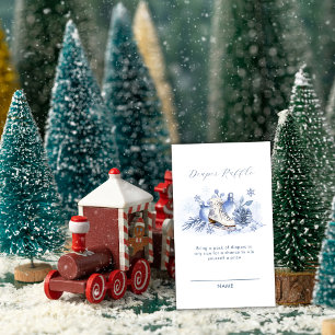 Winter Snowflake Skate Diaper Raffle Baby Shower Enclosure Card