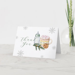 Winter Snowflake S'more Cookie Baby Shower Thank You Card