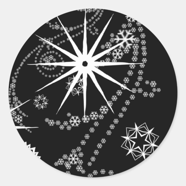 Winter Snowflake Swirl Custom Christmas Card Seals (Front)