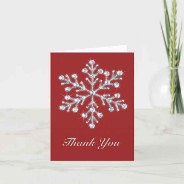 Winter Snowflake Thank You Card (Front)