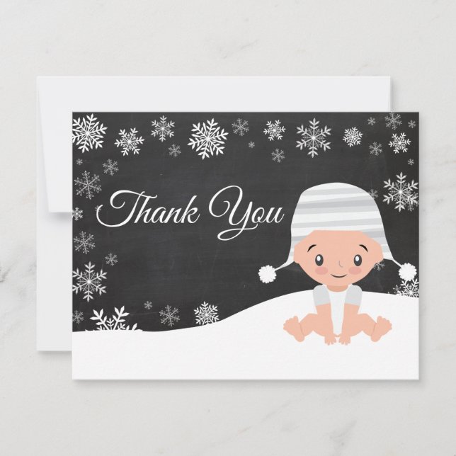 Winter Snowflake Thank You Card (Front)