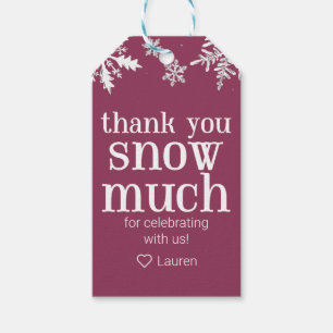 Winter Snowflake Thank You Snow Much Favour Gift T Gift Tags