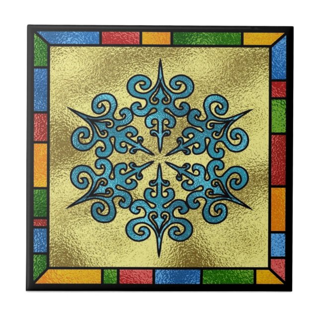 Winter Snowflake Tile Trivet (Front)