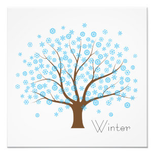 Winter Snowflake Tree Photo Print