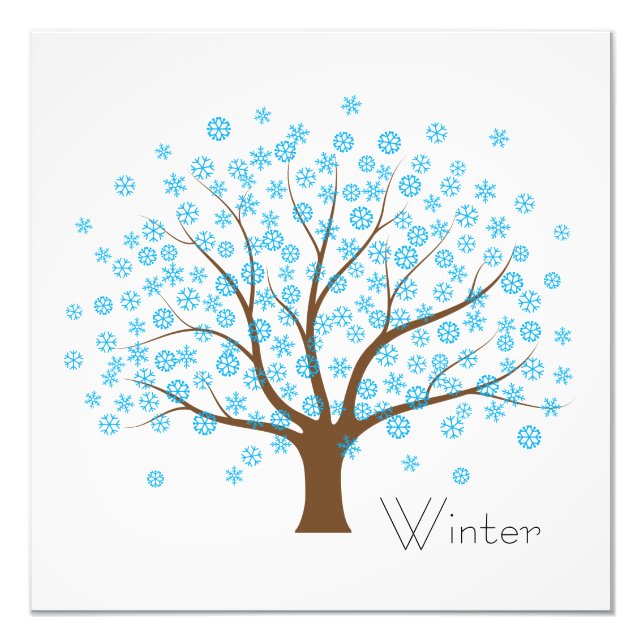 Winter Snowflake Tree Photo Print (Front)