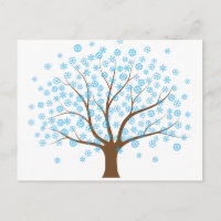 Winter Snowflake Tree Postcard