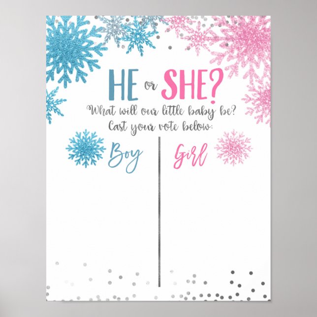 Winter Snowflake Voting Board Poster (Front)