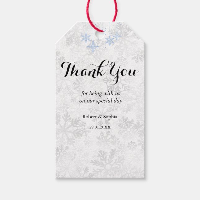 Winter Snowflake Wedding Gift Tag (Front)
