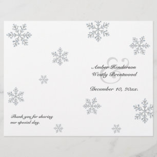 Winter Snowflake Wedding Program
