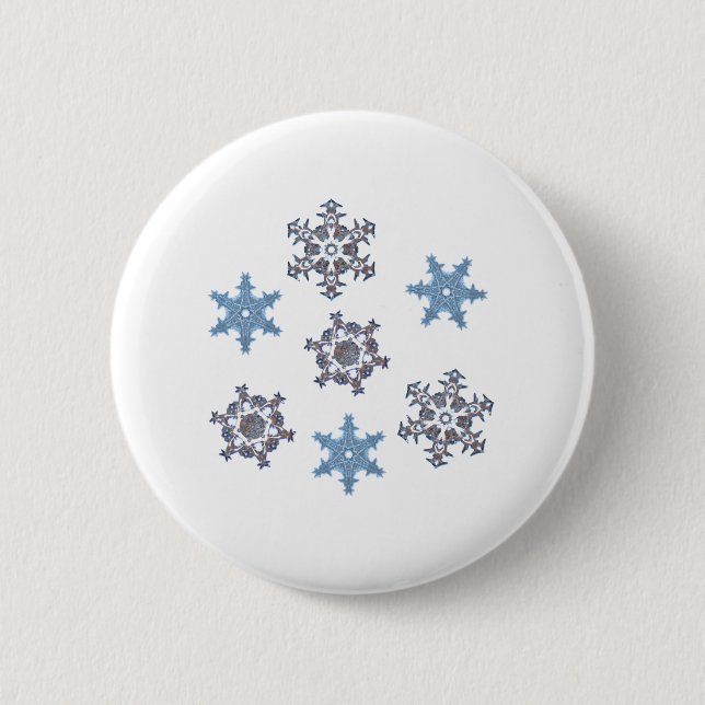 Winter snowflakes 2 inch round button (Front)