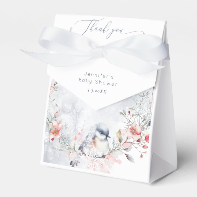 Winter snowflakes Baby its cold outside Thank you Favor Box (Front Side)