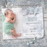 Winter Snowflakes Baby Photo Thank You Birth Announcement Postcard<br><div class="desc">A winter baby birth announcement thank you card with a photo of your special new arrival. Personalize the thank you message and add your baby's name and birth stats. Designed by Thisisnotme©</div>