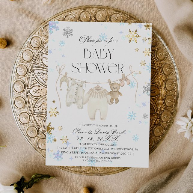 Winter Snowflakes Baby Shower Invitation (Créateur téléchargé)