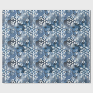 Winter Snowflakes Blue Wrapping Paper