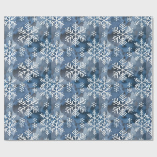 Winter Snowflakes Blue Wrapping Paper