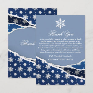 Winter Snowflakes Bridal Shower  Thank You Card