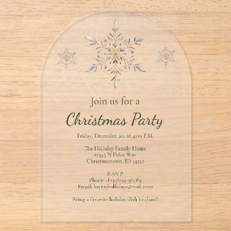 Winter Snowflakes Christmas Acrylic Invitations