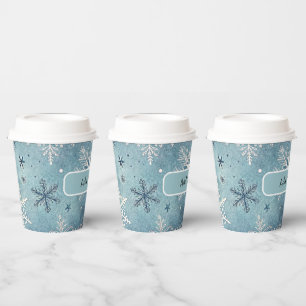 Winter Snowflakes Christmas Party Paper Cups