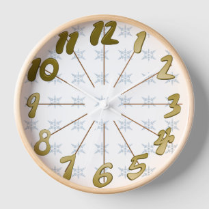 Winter Snowflakes Clock