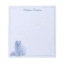 Winter Snowflakes Cute Fox Personalized Blue