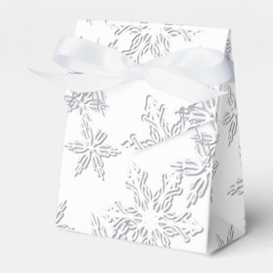 Winter Snowflakes Elegant White Tent Favor Box