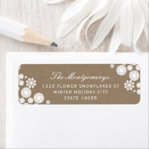 Winter Snowflakes Fleurs Kraft Adresse de vacances