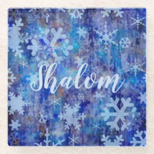 Winter Snowflakes Glass Coaster