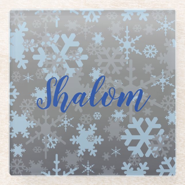 Winter Snowflakes Glass Coaster (Front)