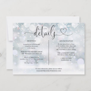 Winter Snowflakes Heart Script Details Information Invitation