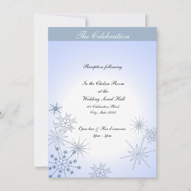 Winter Snowflakes Ice Blue Invitation (Front)