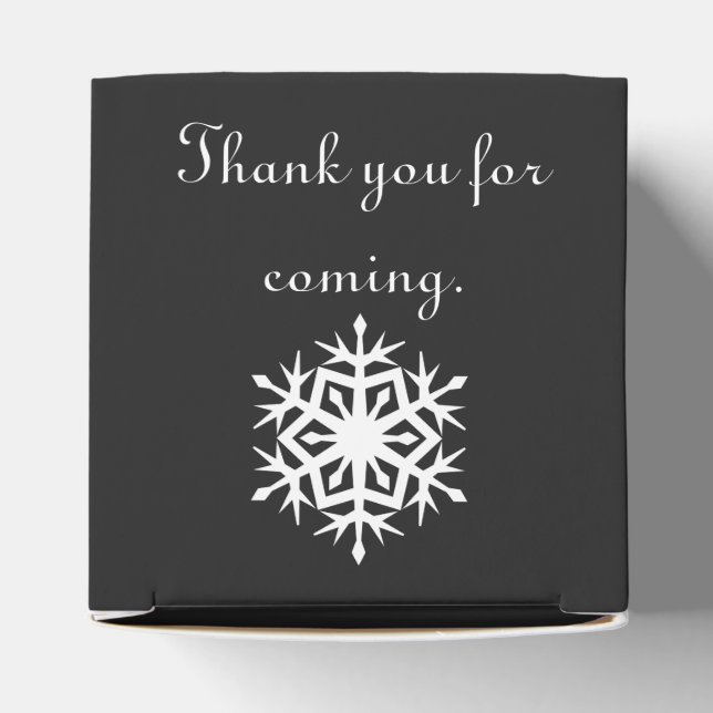 Winter Snowflakes in Black Favour Box (Top)