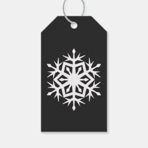 Winter Snowflakes in Black Gift Tag