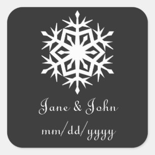 Winter Snowflakes in Black Sticker