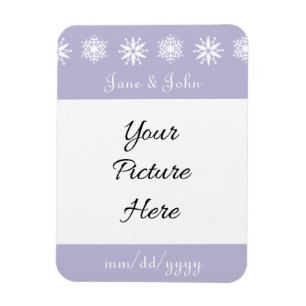 Winter Snowflakes in Lavender Save-the-Date Magnet