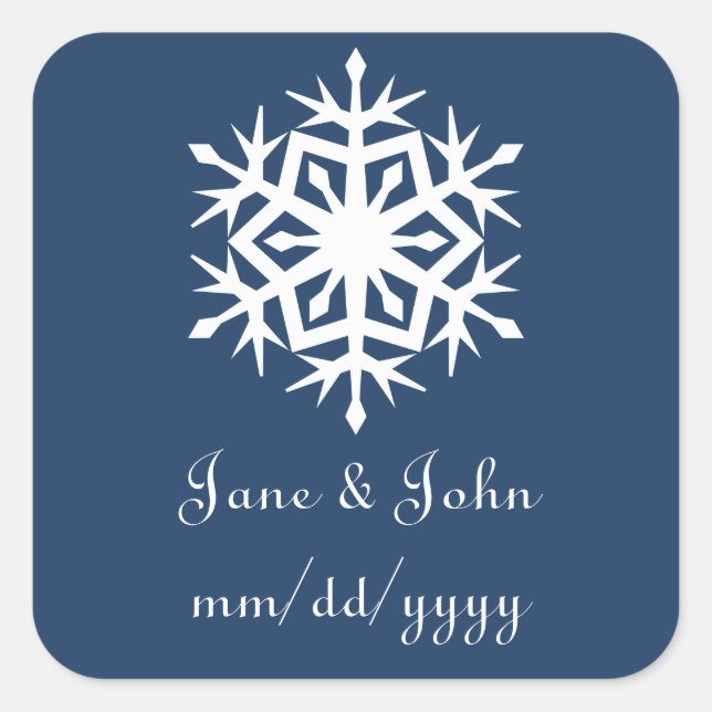 Winter Snowflakes in Navy Sticker (Front)