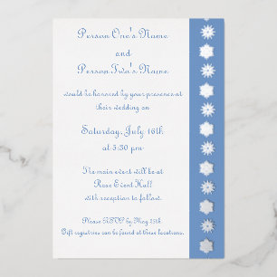 Winter Snowflakes in Periwinkle Foil Invitation